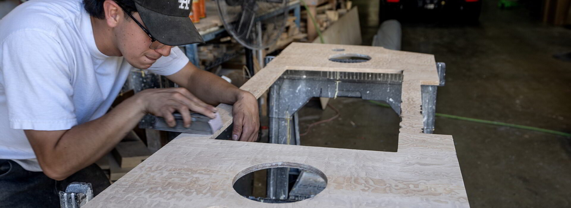 Veneer, leather and trim work in progress (3)